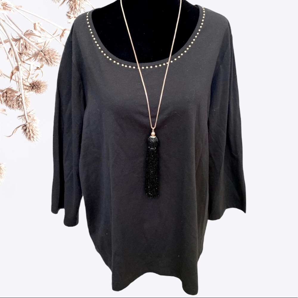 Company by Ellen Tracy black studded top